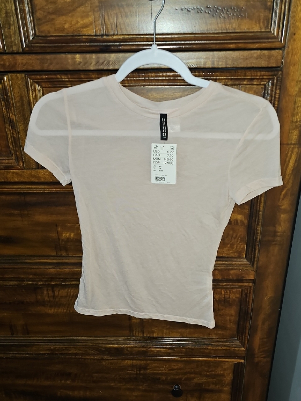 DIVIDED Womens Nwts Thin, Light Weight Tshirt! Sz XS, Light Pink!!